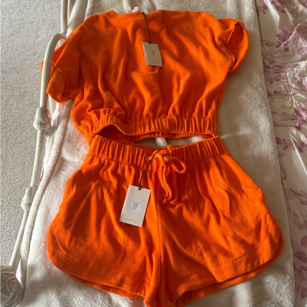 NWT orange sweat set